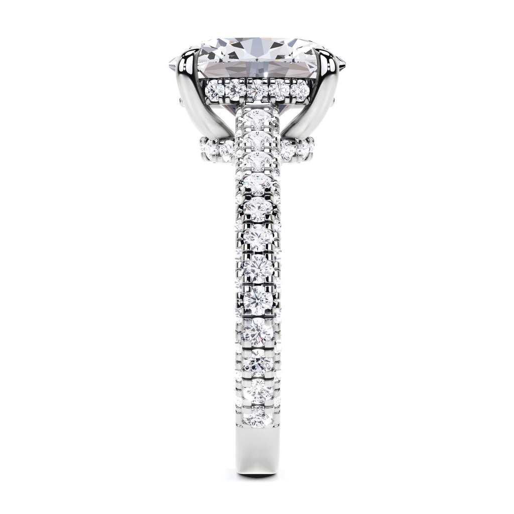 3.8CT Oval Cut Lab Grown CVD Diamond EF VS1 IGI Certified Women Ring 14k White Gold