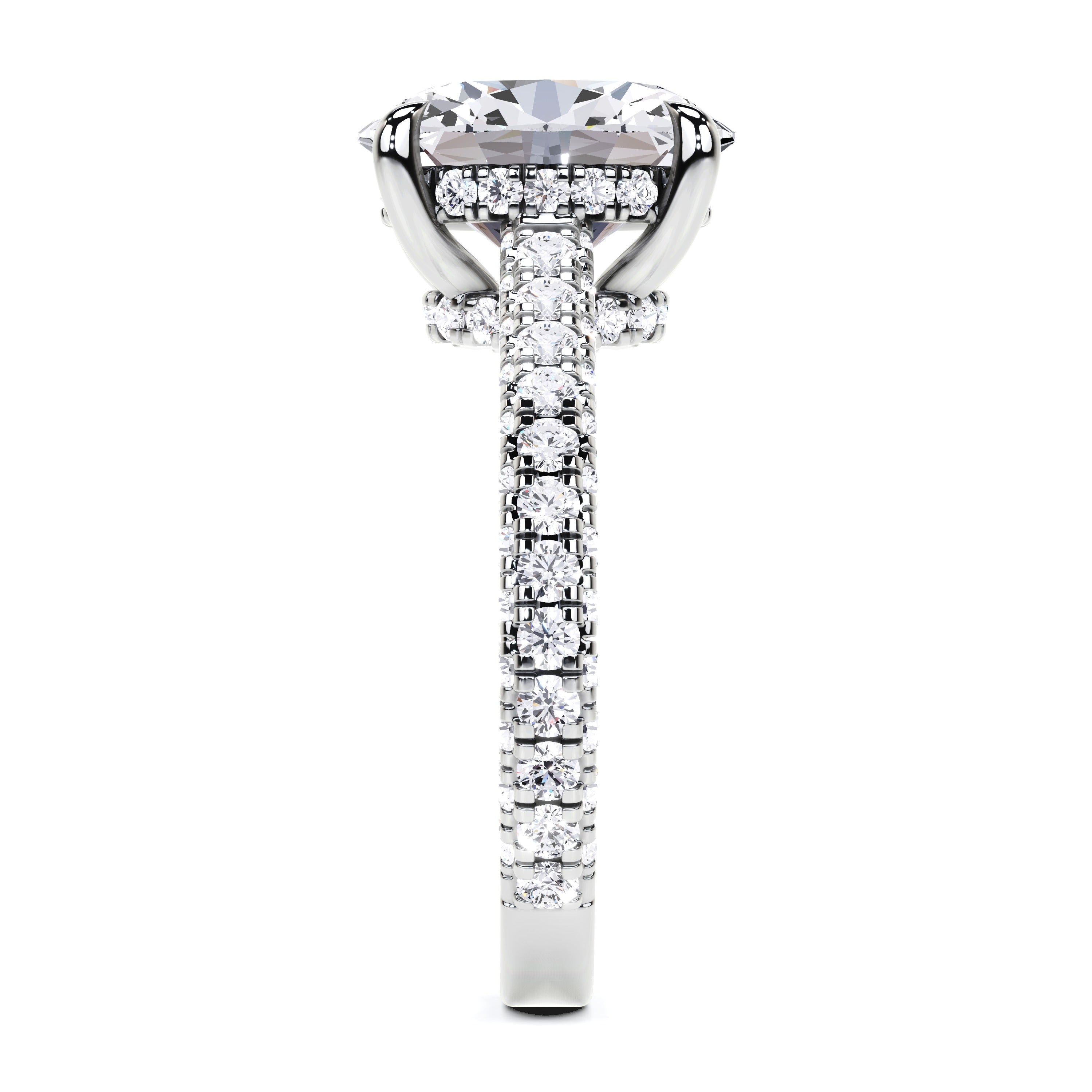 3.8CT Oval Cut Lab Grown CVD Diamond EF VS1 IGI Certified Women Ring 14k White Gold