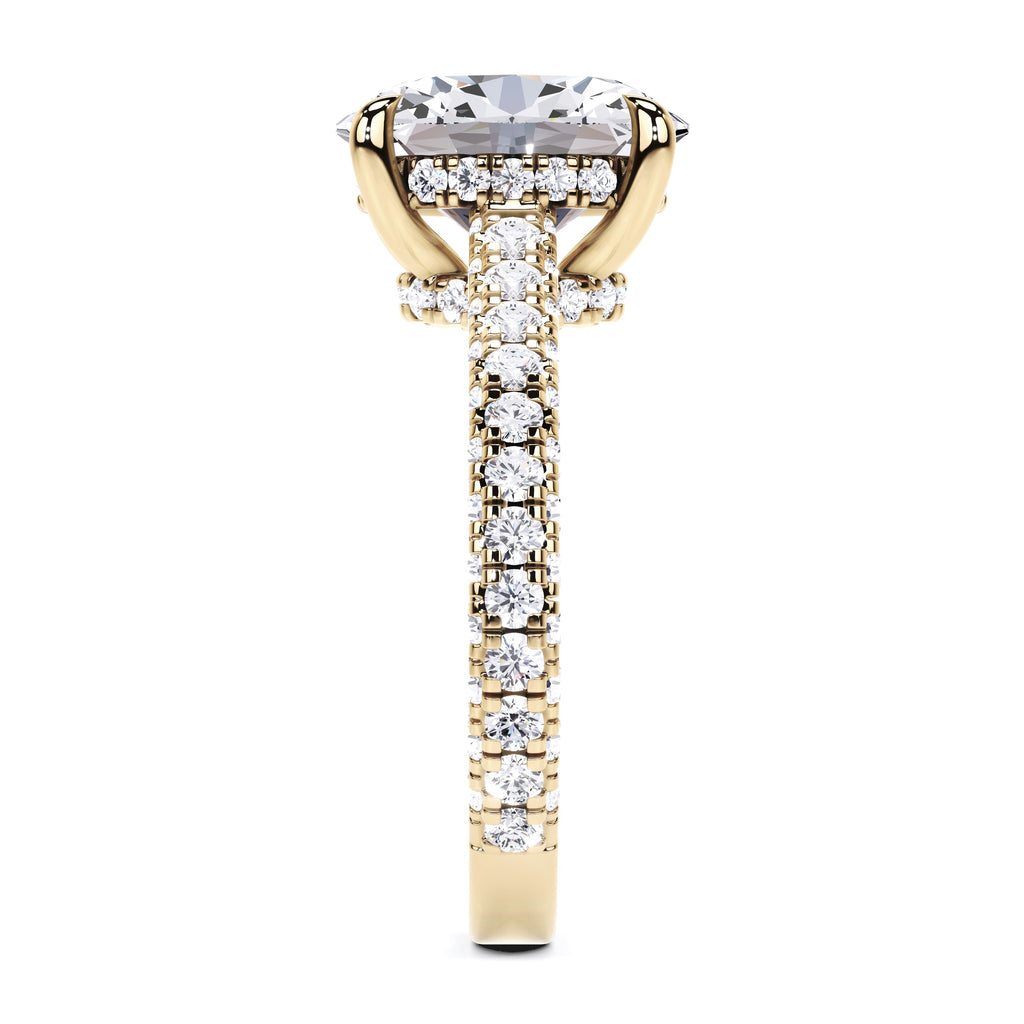 3.8CT Oval Cut Lab Grown CVD Diamond EF VS1 IGI Certified Women Ring 14k White Gold